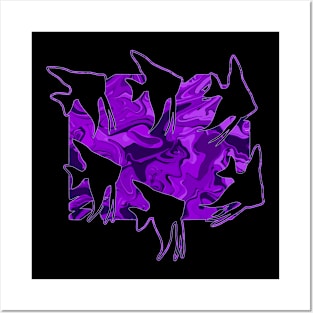 Currents Liquid Abstract Violet Angelfish Silhouette Posters and Art